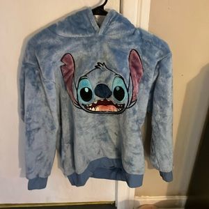 Fuzzy, thick blue Stitch Disney sweater